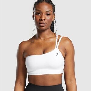Gymshark White Asymmetric Sports Bra